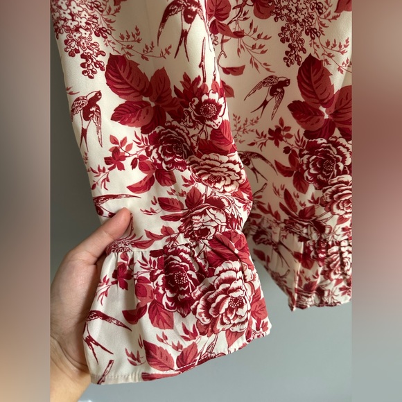 Red floral reformation-style dress - size S new - Picture 6 of 7